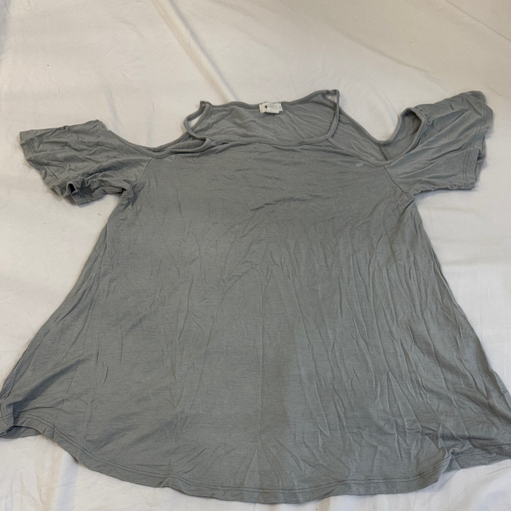 Garage Women's Gray Cold Shoulder Tee